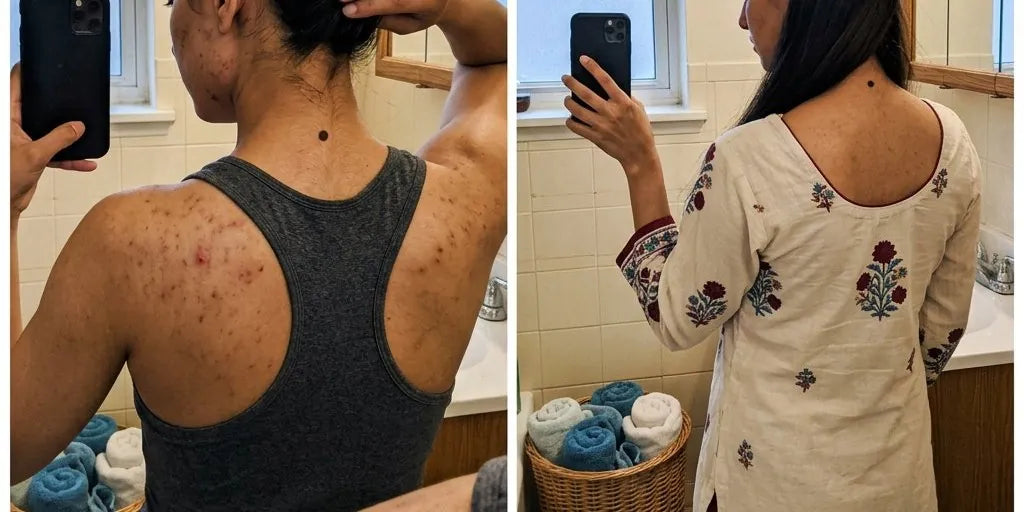 Customer photo: clearer shoulders after two weeks