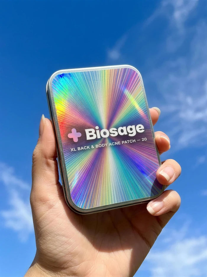 Customer photo of the Biosage tin held against the sky
